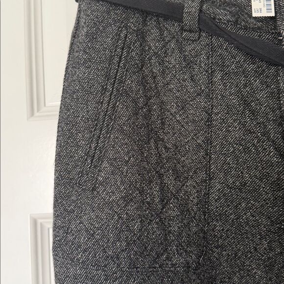 NWT. Madewell Buckley Tailors Black and White Herringbone Paperbag Pants - Picture 8 of 11
